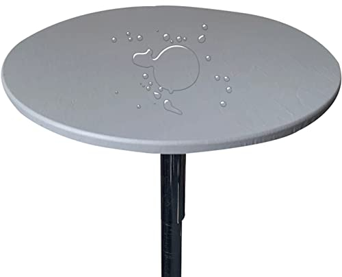 Tischdecke Runde Stretch Tischtuch Wasserdicht Abwischbar Tischschutz Für Drinnen Und Draußen (60cm (Rund),Grau)
