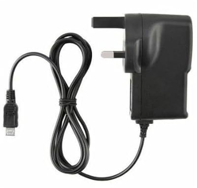 Cargador de pared micro USB de 5 V 2 A, adaptador de corriente con enchufe de Estados Unidos y cable micro fijo compatible con Samsung Galaxy S6 S5 S4 S3 S2 Si9003 S5820 N7100 Note3 Note4, negro
