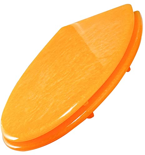 Toilettendeckel, Standard-Toilettendeckel antibakteriell , Heavy Duty Glitzer-Toilettensitz Soft Close mit Schnellverschluss, Einfache Befestigung Oben/unten, Klobrille Ovale Umweltfreundliches Orange