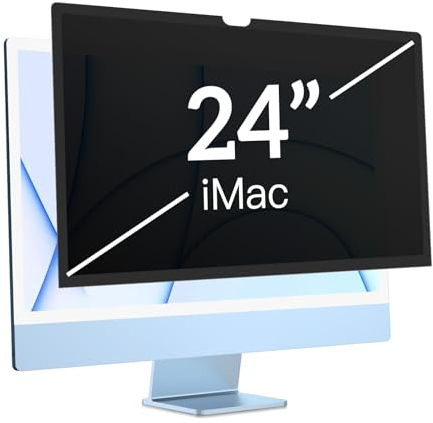 PYS Protector de privacidad para Apple iMac de 24 pulgadas M1 Monitor autoadhesivo extraíble, filtro de privacidad, antirreflejos, luz azul