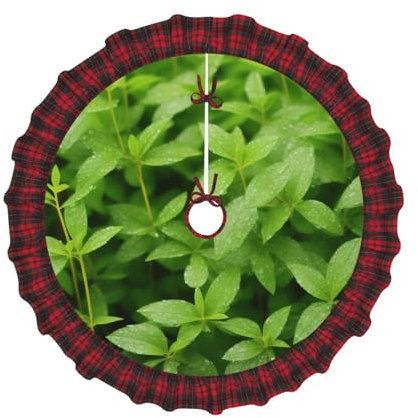 Blatt mit Regen gedruckt Baum Rock, Weihnachten Plaid Baum Rock, Halloween Neujahr Urlaub Party Weihnachten Dekoration Baum Kissen