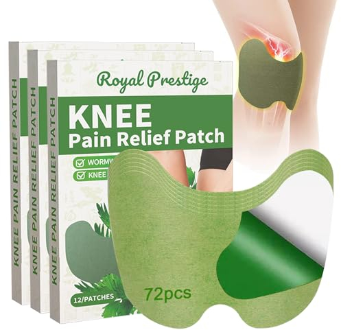 PIWOSGOL Knie Schmerzlinderungs Patch, 72 Stück Knee Pain Relief Patches, Natural Moxibustion Schmerzlinderungspflaster Wärmepflaster Patch für Knie Rücken Nacken Muskelkater