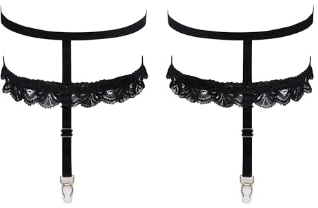 Cottelli Accessoires Straps-Strumpfband, Schwarz, S/M