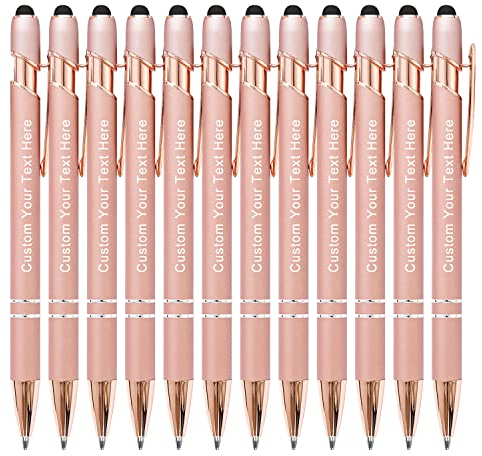 LINMQIU Personalisierter Multifunktions-Touch-Kugelschreiber, individueller Kugelschreiber, geeignet für Abschlussfeier, Firmenwerbung, Büro, Hochzeit, Veranstaltungen - 12Stk