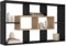 IDMarket - Wandregal COLETTE mit 8 Fächern in Schwarz und Holzoptik