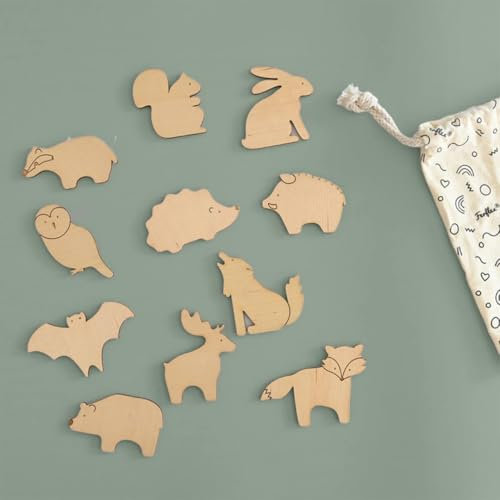 Ferflex - Jeu magnetique en Bois ludique Enfant - Les Animaux de la forêt - Utilisable sur Tous Supports magnétiques - Jeu Enfant 3 Ans - 11 Magnets