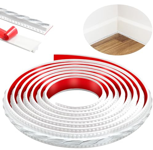ZTVOWTO 300cm Zierleisten Selbstklebend,Peel and Stick Wandleisten,3D Deckenleisten Selbstklebend für Spiegelrahmen,Möbel,Türrahmen,Decken,Heimdekoration(Weiß mit Silber)