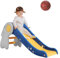 MAGIC SELECT Tobogán para Niños Plegable, Tobogán Infantil con Rampa de Exterior e Interior para Jardín con Canasta de Baloncesto, Escaleras Antideslizantes para Juegos, Multifunción, Seguro.