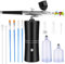 Kit de aerógrafo portátil, pistola de mano recargable con cepillo, mini aerógrafo con compresor para diseño de uñas, decoración de pasteles, maquillaje, modelado de tatuajes, color negro
