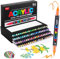 84 Couleurs Marqueur Peinture Acrylique Double Pointe, Feutre Acrylique pour Coloriage Adulte & Mystère, Stylo Peinture avec Pointe Pinceau (0.5-4.5mm) et Pointe Fine (1mm) – Feutre pour Verre, Bois