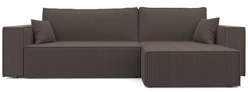 GREKPOL 276x145 Sofa mit Schlaffunktion (232x125) - Sofa 3 Sitzer XL - Ecksofa mit Schlaffunktion und Bettkasten - Schlafsofa mit Bettkasten - Couch