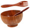 Ciieeo Juego De Ensaladeras Profundas De Madera para Ensalada Fruta Arroz Y Aperitivos con Cuchara Y Tenedor. Juego De Cuencos De Madera para Servir.
