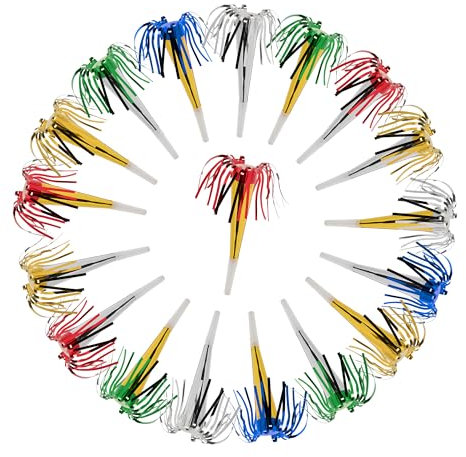 Relaxdays 72 Trombette da Festa Compleanno Bambini, Fischietti per Carnevale, Party Gadget Capodanno, Carta, Colorato, 6,5x1,5 cm