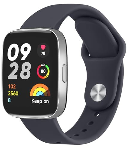Oumida Correa Compatible con Xiaomi Redmi Watch 3 Active Mujer Hombre, Correas de Silicona Suave, Pulseras de Repuesto Deportiva Impermeable para Redmi Watch 3 Active, Azul Medianoche