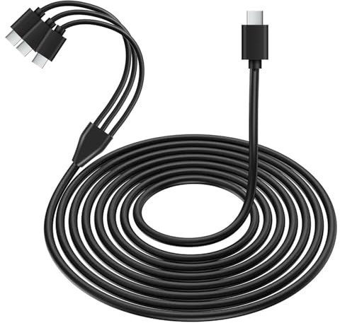 Cable divisor USB C, conector USB tipo C macho a 3 conectores tipo C, Cable de Carga y Datos para Dispositivos USB C, Compatible con Smartphones, Tablets y Portátiles, 1 Metro - Negro