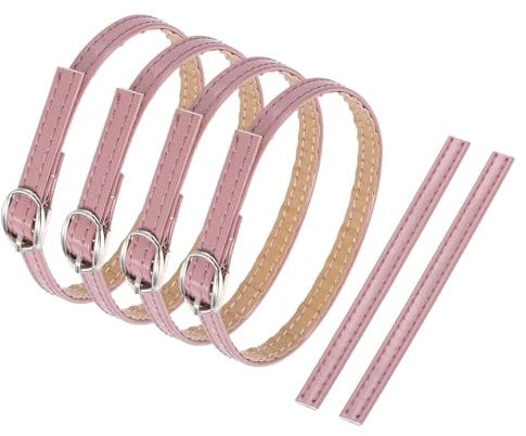 sourcing map 2 paia di cinturini di ricambio per scarpe con tacchi alti, staccabili, regolabili, in pelle PU, rosa radice di loto, Radice di loto rosa, 0.8cm