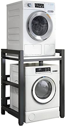 MXDECO Kit di impilamento per Supporto asciugatrice Regolabile per Lavatrice a Carica Frontale e asciugatrice con capacità di carico di 400 kg Supporto Portatile con unità di stoccaggio sopra la la