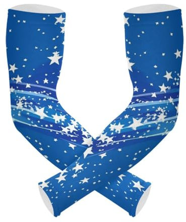 Protezione UV Manicotti Del Braccio Gioventù Blu Bandiera Americana Stelle Patriottica 4 di Luglio Maniche di Raffreddamento Per Il Giardino di Lavoro Anti-Snag, Bandiera americana blu stelle