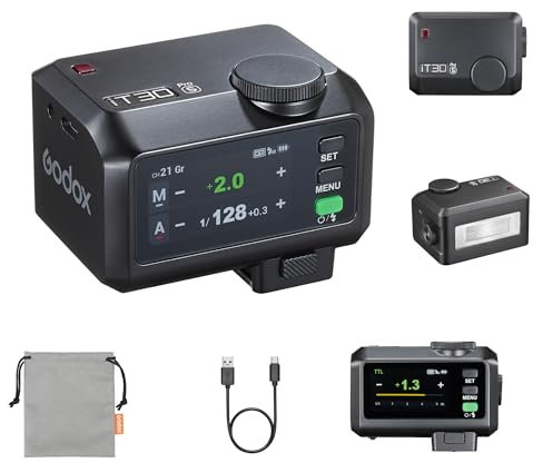 GODOX IT30Pro TTL Mini-Kamera-Blitzlicht, Vollfarb-Touchscreen, 2,4 GHz X-System, integrierter Diffusor und Akku (für Olympus für Panasonic)