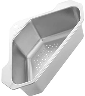 TOYZFRIENDY Stainless Steel Triangle Drain Basket Sink Strainer Corner Basket for Kitchen Sink Hanging Storage for Dish Drainer Scenarios