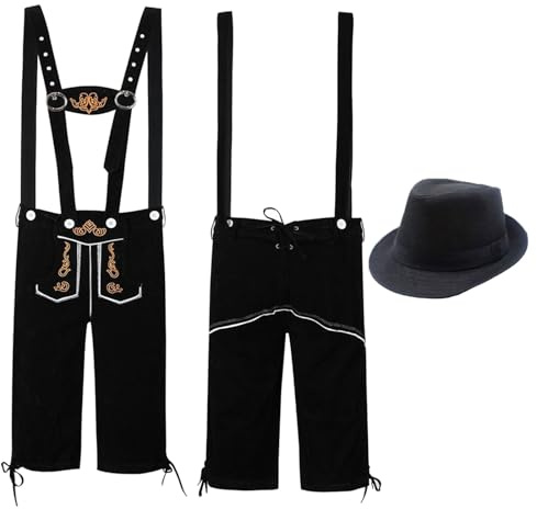 Herren Trachten Lederhose Kurz Übergröße Shorts Braun Oktoberfest Trachte-Lederhosen Kostüm Bayernhose Veloursleder Erwachsene Mit Trägern Motorrad Für Dress Up Party Und Bierfest L M XXL Khaki Rot
