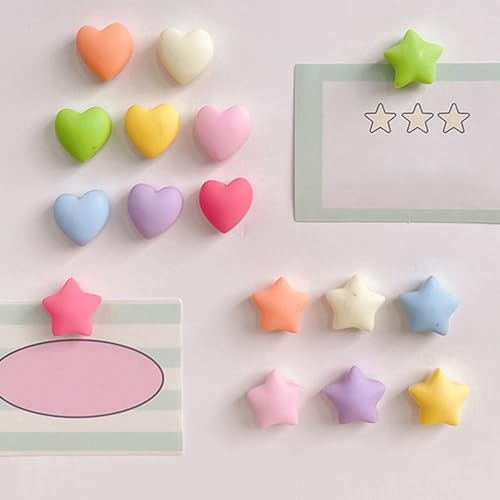 32 Stück Herz Magnete 3D Kühlschrank Sterne, Kleine Dekorative Magneten für Kühlschrank Whiteboard, 3D Kleine Dekorative Kühlschrankmagnete für Karte Kalender Kühlschrank Küche Büro Klassenzimmer