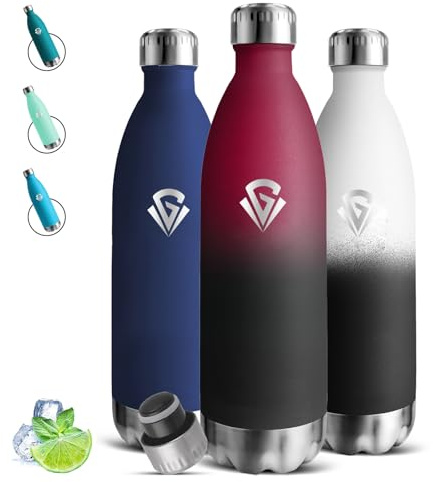 Mujigaga Botella Agua Acero Inoxidable, Garrafa Termica 1l, sin BPA, Cantimplora Acero Inoxidable, A Prueba de Fugas, Botella Aluminio, Aislamiento al Vacío, Botellas para Senderismo, Gimnasia, Yoga