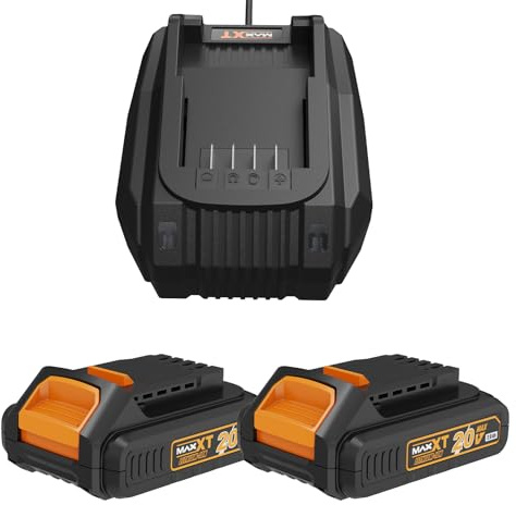 MAXXT Lot de 2 batteries Li-ion 20 V 2,0 Ah + 1 chargeur - Uniquement compatible avec MAXXT