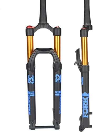Generico Forcella Ad Aria for MTB da 26/27,5/29 Pollici, Escursione 120 Mm, Perno Passante Regolabile, Tubo Conico Anteriore Discesa con Blocco(C,29in)