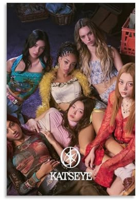 Kobueo Kats eye Poster Music Kpop Global Girl Group Vintage Für Zimmer, Ästhetische Leinwand-Wandkunst, Schlafzimmer-Dekor Poster 12x18inch(30x45cm)