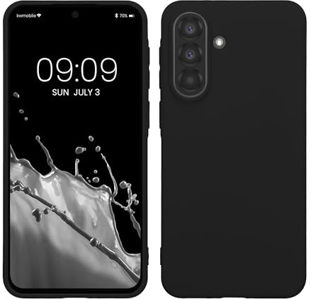 kwmobile Hülle für Samsung Galaxy A37 5G TPU Case - Handyhülle unterstützt kabelloses Laden, Flexible Schutzhülle, gummiertes Cover in Schwarz