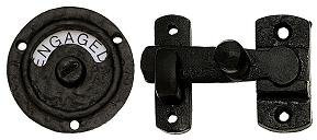 Ironmongery World Verrou de porte de salle de bain en fer antique noir - Finition antique noire