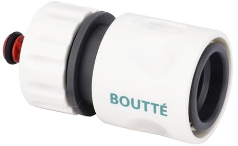 Boutté AQAR19 Raccord Automatique Aquastop Plastique pour Tuyau Ø19 Rapide d'arrosage, Beige