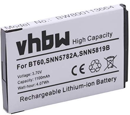 vhbw batteria sostituisce Motorola BT60, HKNN4014, HKNN4014A, SNN5762, SNN5762A, SNN5782 per smartphone cellulare (1100mAh, 3,7V, Li-Ion)