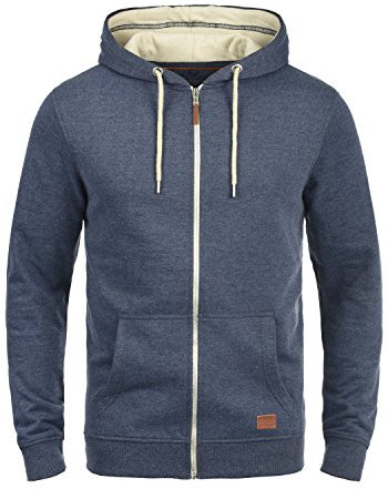Blend BHHulker Herren Sweatjacke Kapuzenjacke Hoodie mit Kapuze Reißverschluss Kängurutasche Baumwollmischung Regular fit, Größe:2XL, Farbe:Navy (70230)