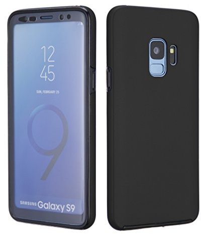 NWNK13 Samsung S9 Case Black Full Body Rugged Shock Absorbing Bumper Fully Protective Case [Drop Protection ] Smart Phone Cover compatible for Samsung S9