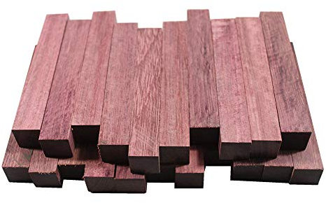 Xliji Selectable Purpleheart Wood Pen Turning Blanks Bottle Stopper Woodworking Lumber Kits (5, 127mmx30mmx30mm)