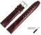 MARBURGER Uhrenarmband 18mm Leder Braun Silber Kroko (Caiman) Prägung Mit Naht - Montage Set 5291831000120