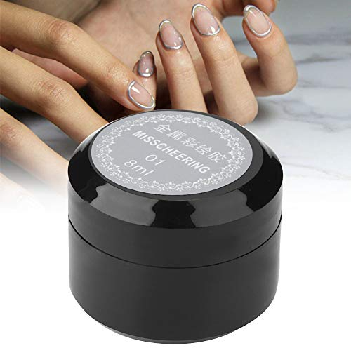 Efecto Espejo Uñas, Gel Paint Nail Art, Esmalte de Uñas de Gel Metálico, Esmalte de Uñas Pintado con uñas Metálicas Barniz UV para Uñas de Metal (plata)
