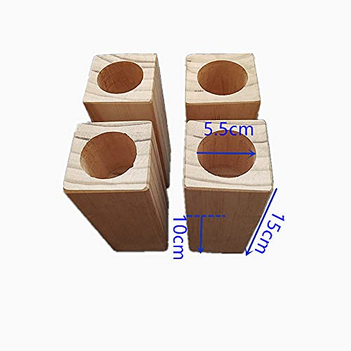 Soulève-lits en bois, conçus pour des lits offrant une grande stabilité, soulève-meubles, base en bois solide, lot de 4