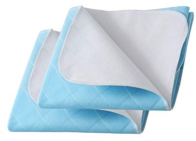 Beedsooth Set di 2 Assorbente Impermeabile Coprimaterasso, Lavabile Incontinenza Protezioni Materasso Foglio per Bebè Bambini Adulti Animale Domestico, Anziane - Blu, 70x90cm