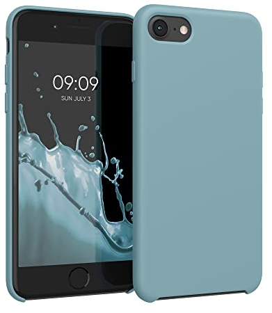 kwmobile Hülle kompatibel mit Apple iPhone SE (2022) / iPhone SE (2020) / iPhone 8 / iPhone 7 Hülle - Silikon Handy Case - Handyhülle weiche Oberfläche - kabelloses Laden - Antique Stone