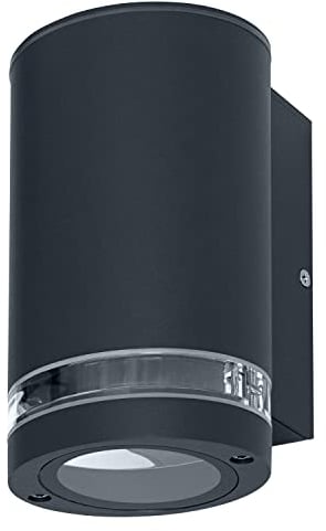 LEDVANCE LED Wandleuchte für 1x GU10 Leuchtmittel, Design Leuchte für Aussen, für 1-seitige indirekte Beleuchtung mit dursichtigem Ring, aus Aluminium in dunkelgrau, ENDURA BEAM GAP Wall Down GU10
