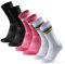 DANISH ENDURANCE Chaussettes Premium Cyclisme, Vélo sur Route et VTT, Respirantes, Homme Femme, 3 et 5 Paires, De Plusieurs Couleurs - (1x Noir, 1x Rose, 1x Blanc), 35-38