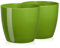 Tymar Pot de Fleurs, Pot de Plantes en Plastique, Lot de 2, Forme Ronde, Cache-Pot (Vert, ø 7,5 cm)