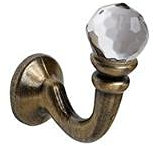 Pair Of Metal Tieback Hooks For Curtains (Antique Brass (Crystal))