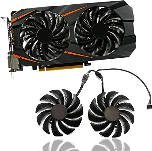 Dotodo 88MM T129215SU PLD09210S12HH Lüfter für Grafikkarte Kühler für Gigabyte GTX 960 / GTX 1050 / GTX 1060 / GTX 1070 / GTX 1070 ti/RX 470 570 580 | Lüfter Ersetzen Sie Den Kühler (Lüfter-AB)