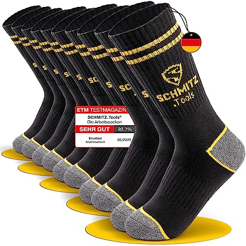 SCHMITZ.Tools Arbeitssocken Herren 43-46 in Premium Qualität - Work Socken - Arbeits Socken 43-46 – Herren Arbeitssocken Damen - Worker Arbeit – Baumwolle - Atmungsaktiv - 5 Paar