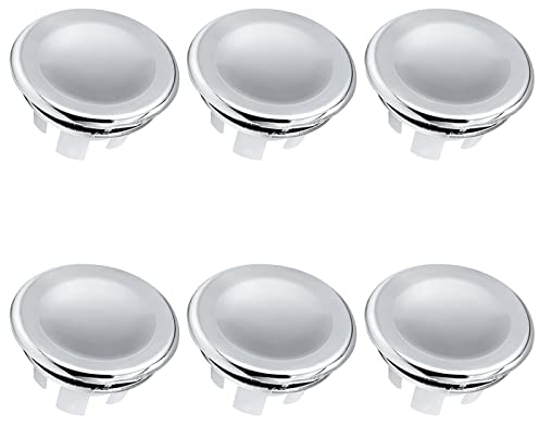 6 Stück Universelle Waschbecken Überlauf Abdeckung Waschbecken Überlauf Blende Stöpsel Chrom Badewannenüberlauf Abdeckung Hochwertige stöpsel waschbecken für Badezimmer Toiletten Küchen