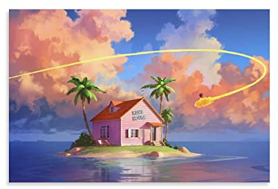 DSGDSF Kame House Poster, dekoratives Gemälde, Leinwand, Wandkunst, Wohnzimmer, Schlafzimmer, 40 x 60 cm, Ohne Rahmen